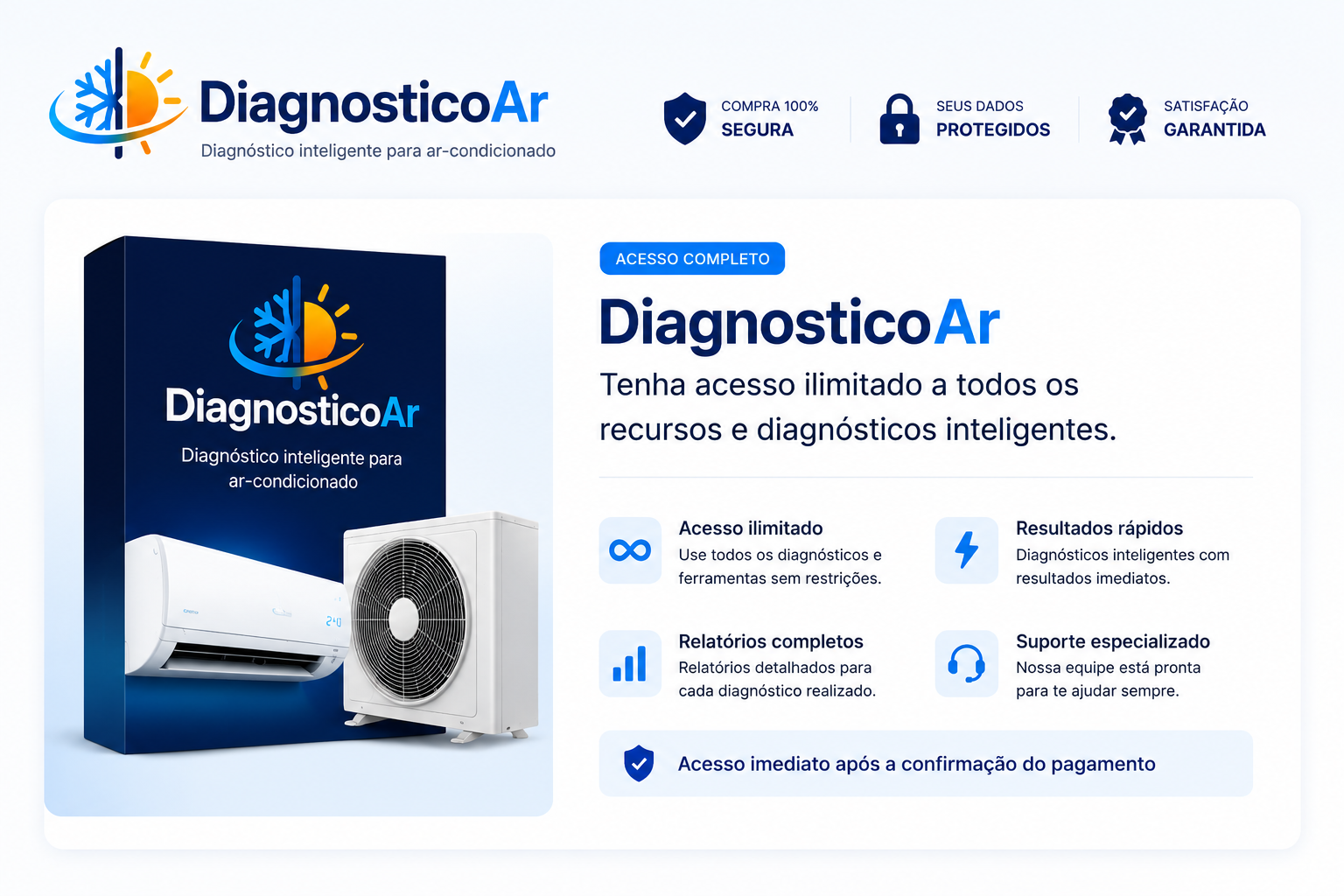 DiagnosticoAr — acesso completo a diagnósticos inteligentes de ar-condicionado